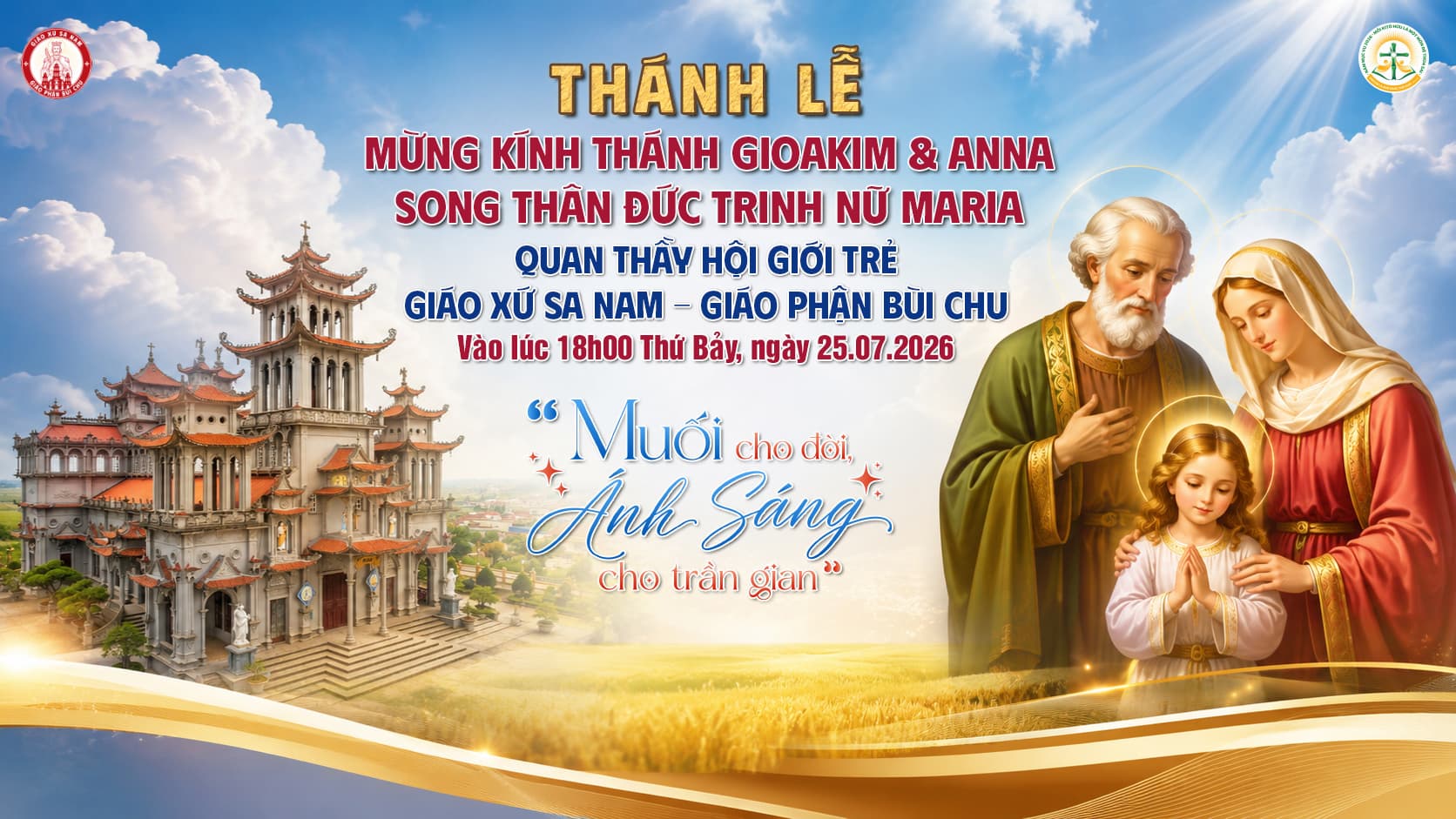 Thánh Lễ Mừng Kính Thánh Gioakim và Anna - Quan Thầy Hội Giới Trẻ Giáo Xứ Sa Nam - Giáo Phận Bùi Chu